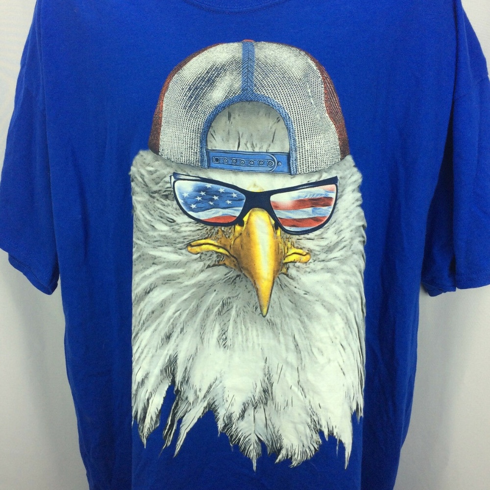 🌺 Patriotic Bald Eagle T-Shirt XL 2XL Cool Bird